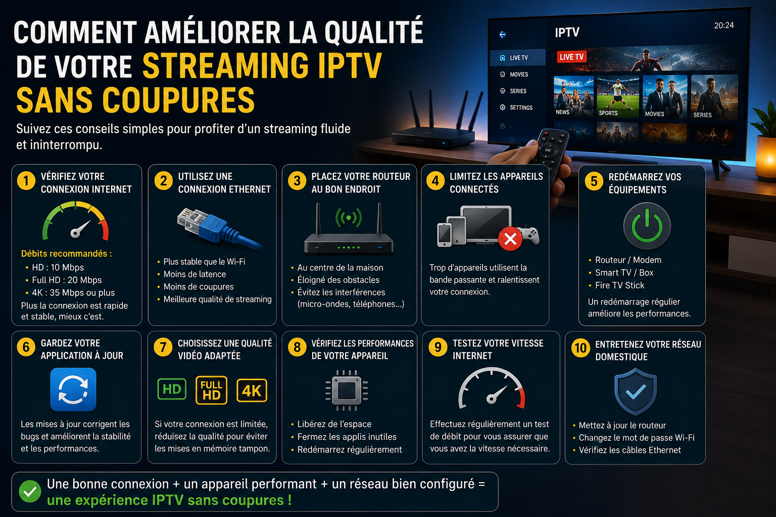 Comment améliorer la qualité de votre streaming IPTV sans coupures
