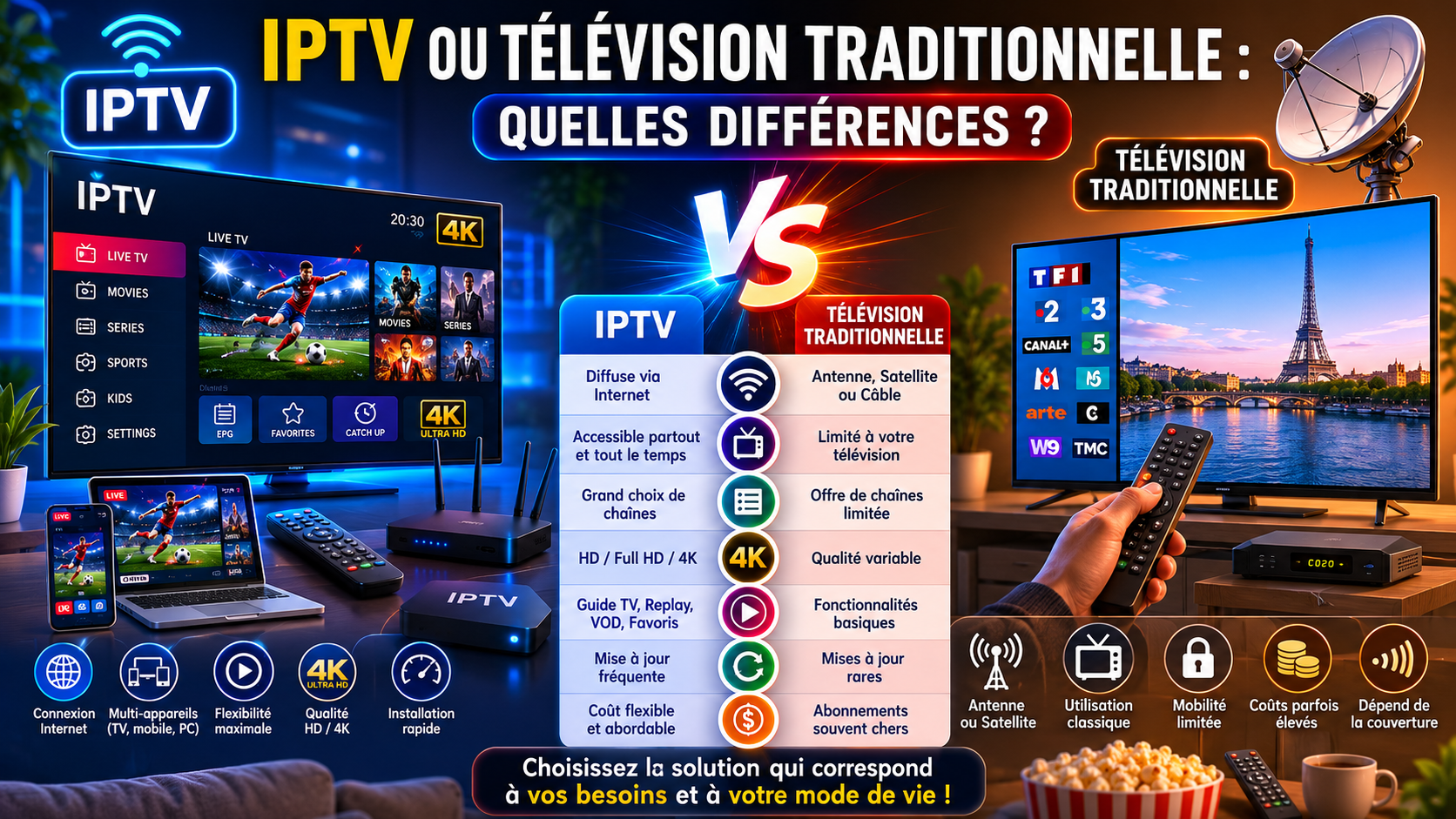 IPTV ou télévision traditionnelle : quelles différences ?