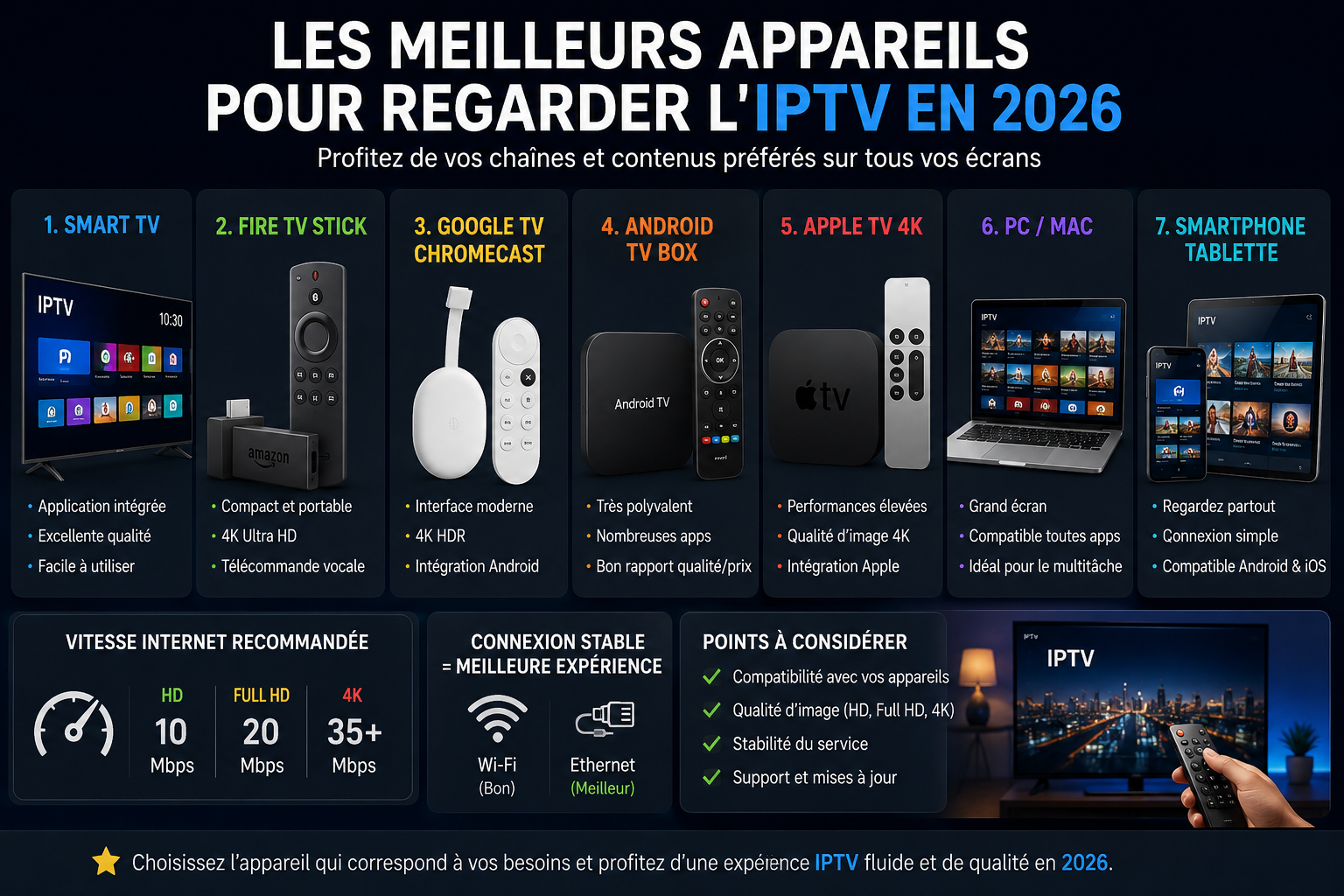 Les meilleurs appareils pour regarder l’IPTV en 2026